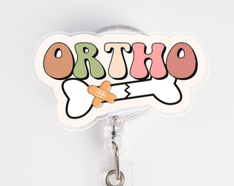 Ortho Badge Reel, Orthopedic Badge Reel, Healthcare Worker Gift, Ortho Nurse Gift, Nurse Badge Reel, Bone Badge Reel