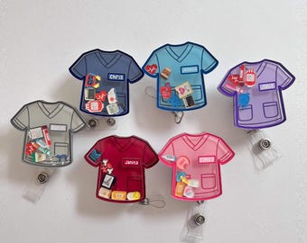 Bobine d'insigne d'infirmière personnalisée avec nom : Gommage Top ID Holder