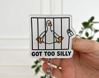 Silly Goose Badge Reel: Funny Nurse ID Holder
