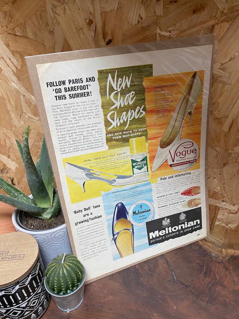 Vintage 1950/'s Shoe advert Print