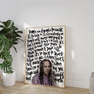 Benjamin Zephaniah People need People, poesia, stampa originale, disegnata a mano A5/A4/A3, stampata su carta d'archivio