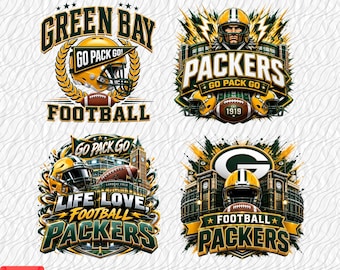 Packers football bundle, 4 fan designs, Cricut files, Silhouette, Packers, Packers cheer, Love football team, sublimation