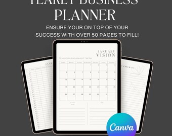 Small Business Planner & Diary | 2025 Digital Organizer for Entrepreneurs, Creators, and Side Hustlers| Small Business| Design on Canva