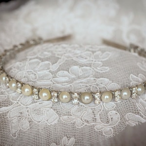 Flower Girl  Headband  Rhinestones and Pearls-Elegant Prom Headband-Bridesmaid Headband- Flower Girl Headband