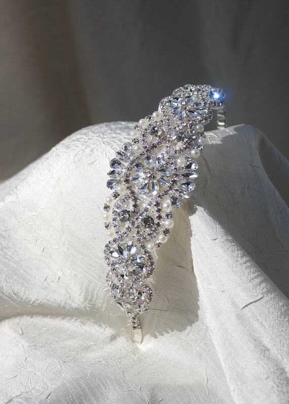 Wedding Headband - Rhinestone Headband - Bridal Headband  display picture 1