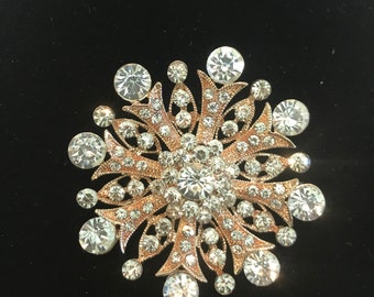 Rhinestone Brooch - Crystal Brooch - Vintage Style Brooch- Perfect For Bridal Wedding Bouquets - Bridal Sash