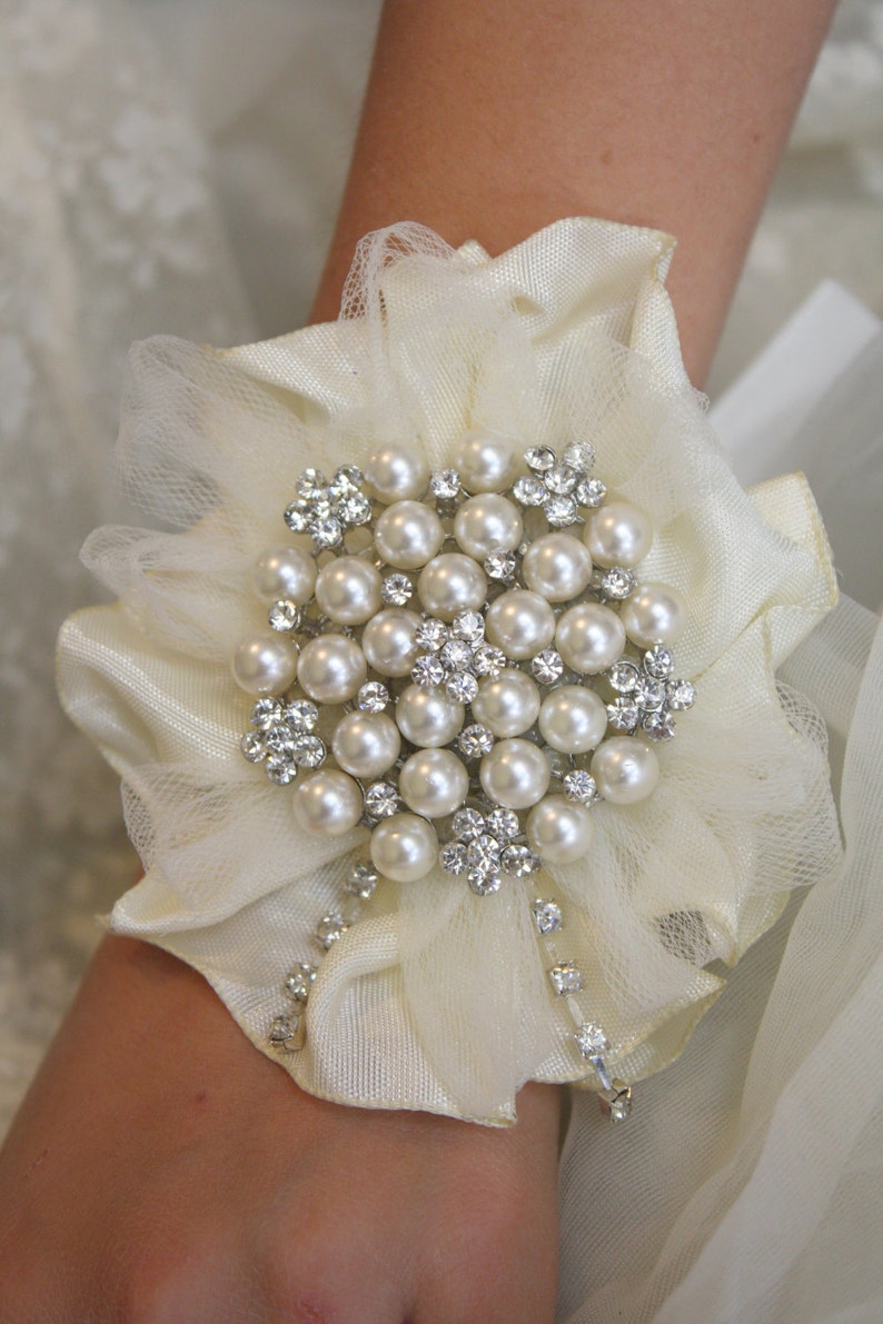Wrist Corsage Wedding Bridal Jewelry Brooch Corsage Mothers | Etsy