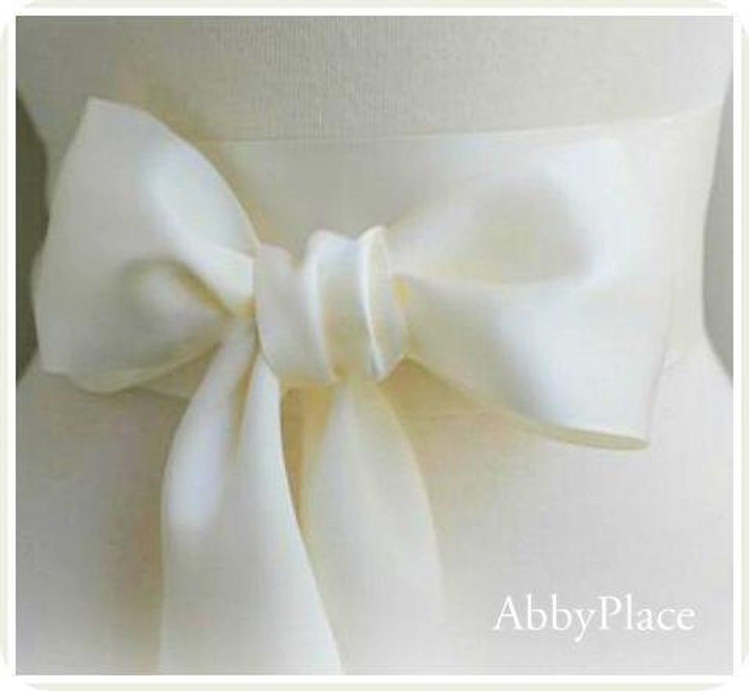 Ivory or White Satin Ribbon Sash Ribbon Sash bridal Sash Bridesmaid