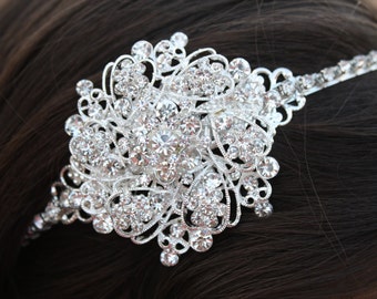 Bridal Headband,  Bridal Headpiece, Rhinestone, Bridal Headband, Crystal Wedding Headband, Wedding Bridal Hair Accessories