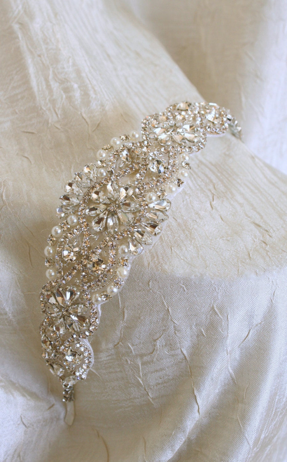 Wedding Headband - Rhinestone Headband - Bridal Headband - Rhinestone and Pearl Headband - Crystal Wedding Headband Bridal Headpiece