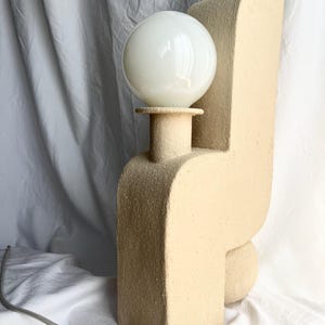 Ceramic table light / Handmade unglazed sculpture design / Ceramic light /  Lamp for Bedroom or Living Room
