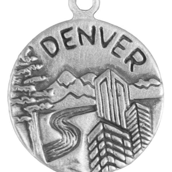 Denver Colorado MILE HIGH CITY Solid Sterling Silver .925 Pendant Charm 46592