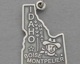 Idaho State Charme Argent Sterling Pour Bracelet ID Boise Rockies pommes de terre Tiny