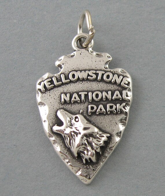 925 Sterling Silver Yellowstone National Park Arrowhead Charm Made in USA
