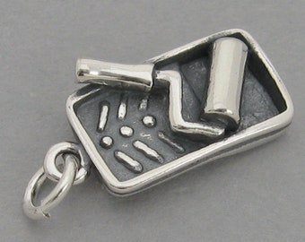 PAINT TRAY and ROLLER .925 Solid Sterling Silver Painter Charm Pendant 43726