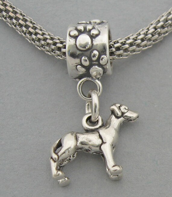 charms .925 Sterling Silver GERMAN SHEPHERD DOG EUROPEAN Dangle Bead