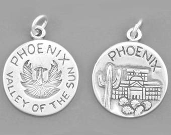 VALLEY Of The SUN PHOENIX Arizona Solid Sterling Silver .925 Charm Pendant 46591