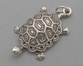 10 Sterling Silver Turtle Charms 925 Silver Turtle Charms - Etsy