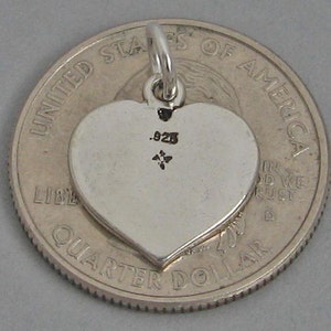 BABY FOOTPRINTS FEET In Heart .925 Sterling Silver Charm Pendant 4629 image 2