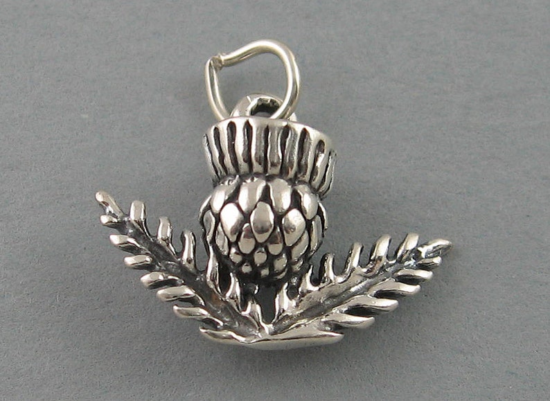 SCOTTISH THISTLE Garden Solid Sterling Silver .925 Charm Etsy