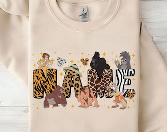 Custom Legend Tarzan Safari Sweatshirt, Tarzan And Jane Wild Couple Shirt, Porter Terk Kerchak Tantor, Animal Kingdom Summer Vacation Shirt