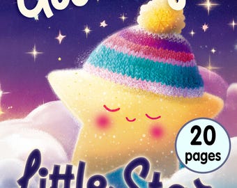 Cuento electrónico personalizado para bebés, edición "Buenas noches, Estrellita", cuento personalizado para la hora de dormir, listo para imprimir, descarga digital.
