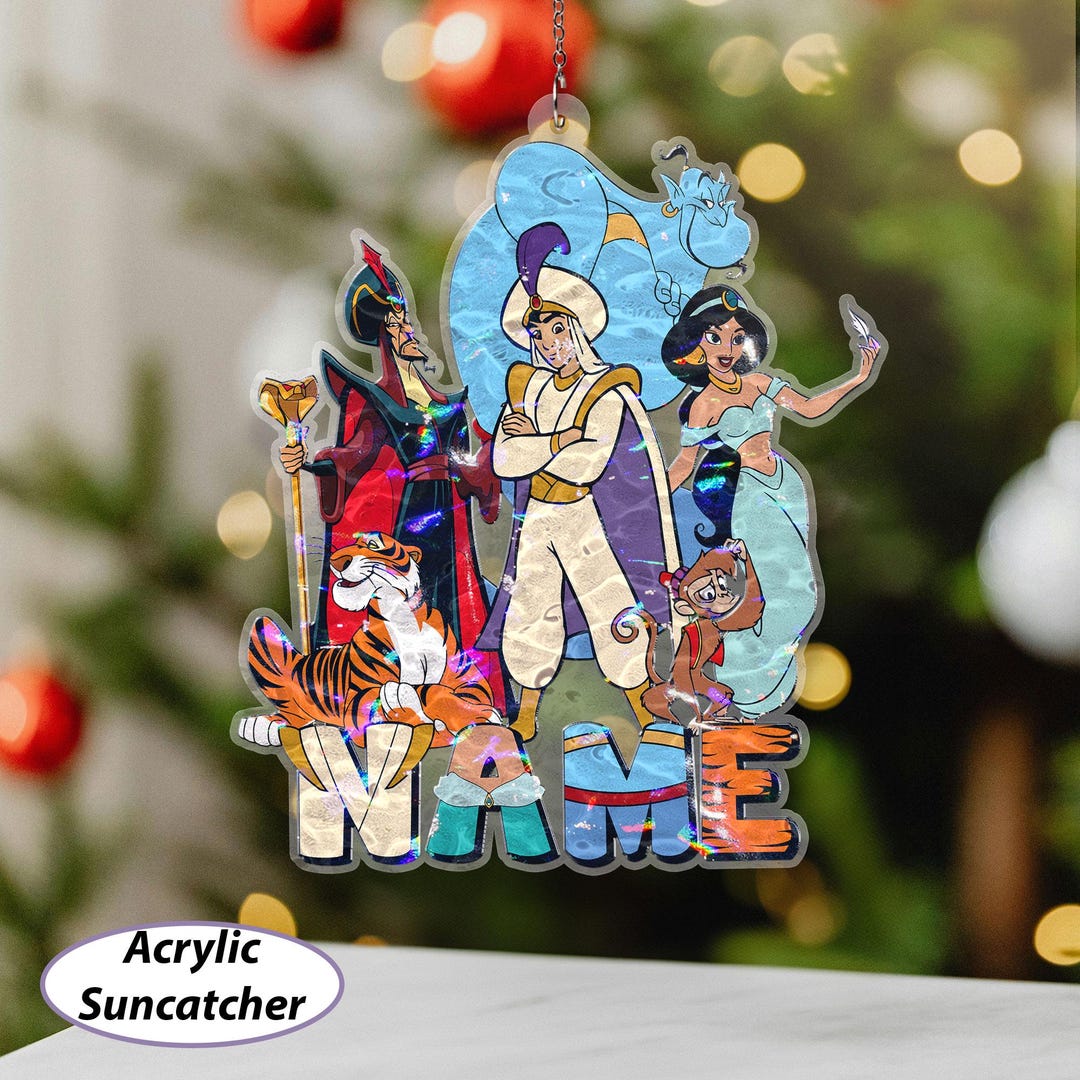 Aladdin Tree Aladdin Christmas Custom Ornament, Aladdin Jasmine Genie Tree Hanging ...