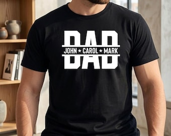 Dad Shirt With Children Names, Personalized Daddy Keepsake Shirt, Unique Fathers Day Gift For Dad, Matching Family Dad Graphic Shirt, MYF788