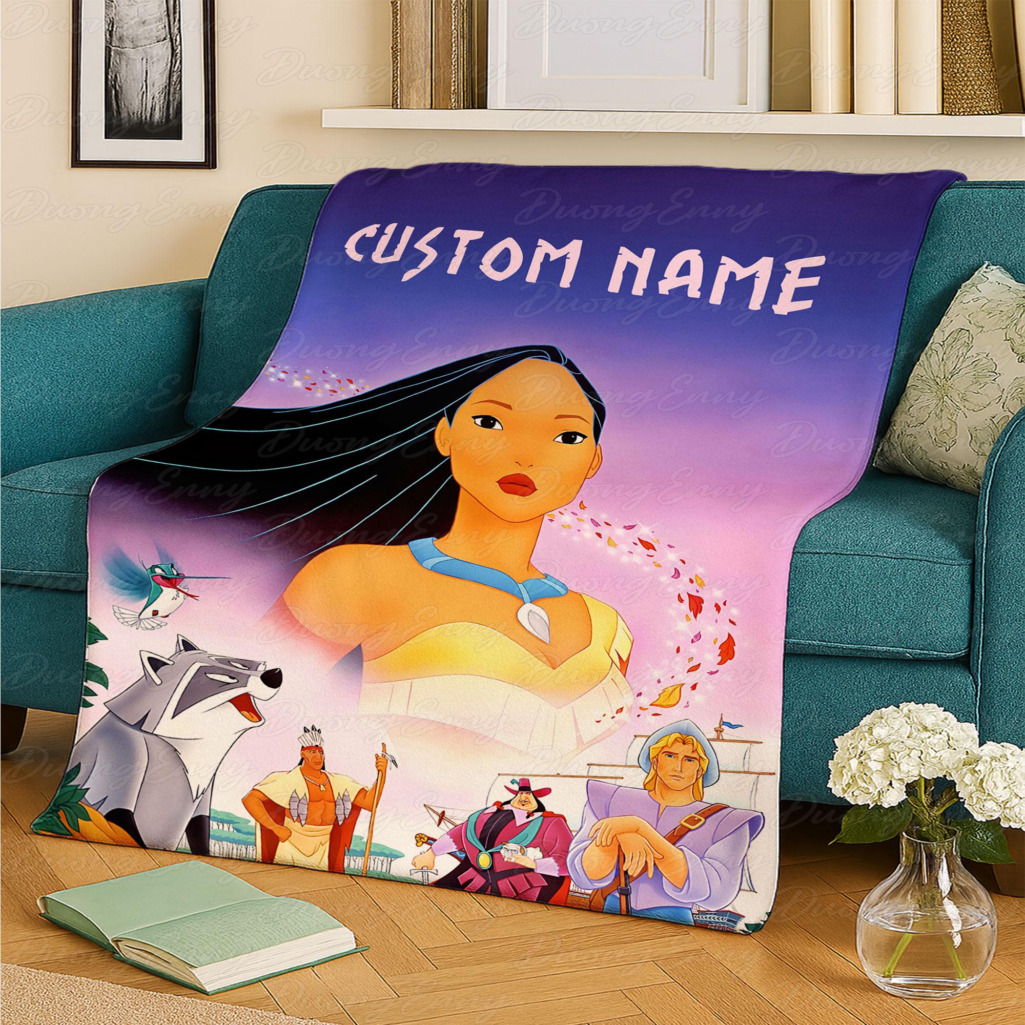 Discover Personalized Pocahontas Blanket With Name, Pocahontas And John Smith Blanket, Disney Pocahontas Movie Blanket, Pocahontas Home Decor