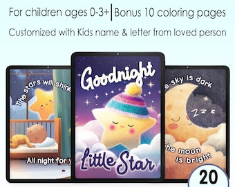 Ebooks Histoire de bonnes nuits pour les enfants, l'heure du coucher, livres personnalisés pour bébé, livre électronique personnalisé pour tout-petits, prêt à imprimer, eBook pour enfants faisant de beaux rêves en téléchargement numérique