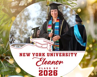 Customized Graduate Ornament With Photo, University Grad Ornament For Her, High School Senior Party Decor, Mommy Did It Grad Mom Gift,VTB717