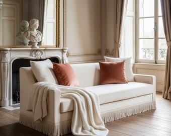 Giselle Fringe Sofa | Elegant French Sofa | Accent Seating