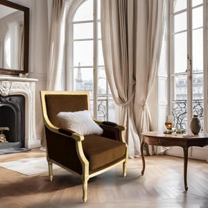 The Luxembourg Armchair (Marron Velvet)