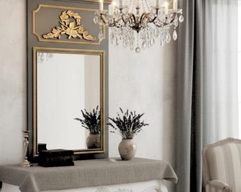 Antiqued Grey French Trumeau Mirror
