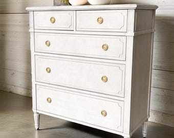 Amandine Dresser: Hand-Painted Birch Wood, Gustavian Style