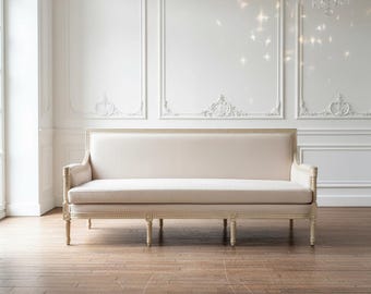The Elodie Sofa | French-Inspired White Velvet Sofa with Elegant Silhouette