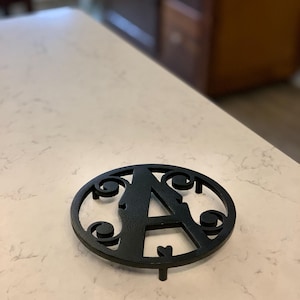 Personalized Monogram Trivet - Optima Heart Series Hot Plate Gift