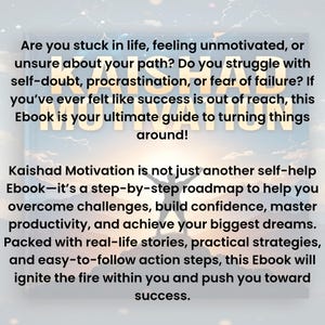 Kaishad Motivation: Self-Improvement eBook | Personal Growth Digital Guide | Motivational Strategies PDF | Self Care | Motivation |Self help