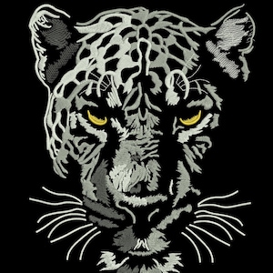 Jaguar Face Embroidery Jacket Size - Instant Download