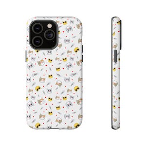 Cute Animal Phone Case - Tough Cases for Cat Lovers, Custom Smartphone Cover, Gift for Pet Owners, Fun Floral Pattern, Cartoon Style