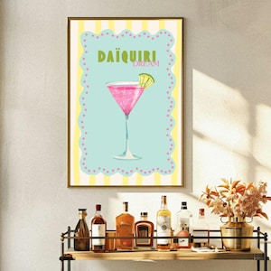 Affiche "Daïquiri Dream" - art mural cocktail été - impression apéro coloré - décoration poster ambiance estivale - téléchargement numérique