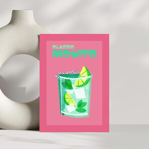 Affiche "Classic Mojito" - impression cocktail frais - art mural été - décoration poster ambiance estivale - téléchargement numérique