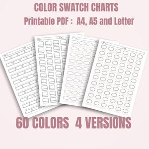 Printable Coloring Swatch Chart, Alcohol Marker Color Sheet, Color Swatch Charts, Color Swatch Sheets PDF, Minimalist Color Swatch Template