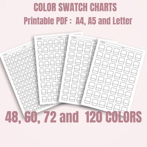 Digital Color Swatch Template, Printable Swatch Chart, Swatch Test, Alcohol Marker Swatch Chart, Printable Color Chart, Copic Marker Swatch