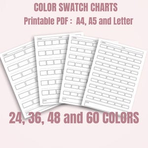 Printable Coloring Swatch Chart, Alcohol Marker Swatch Chart, Alcohol Marker Color Sheet, Printable Color Chart, Printable Swatch Chart