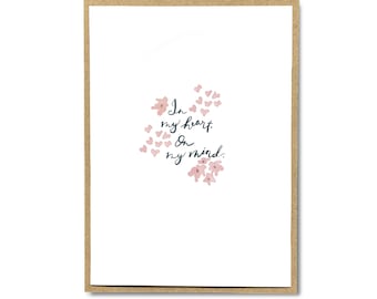 Thinking of You Card: Watercolor Hearts, Friendship Encouragement Sympathy