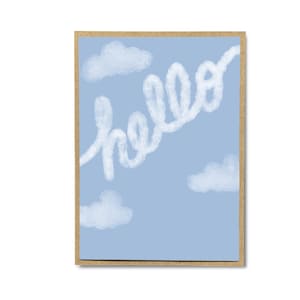 Carte de voeux Skywriting pour voyageur aventurier Carte d'aviateur pour pilote Carte de voeux d'agent de bord pour l'aviation Carte de voeux Hello Card