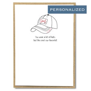 Carte de fête des pères personnalisée – Design de casquette de camionneur