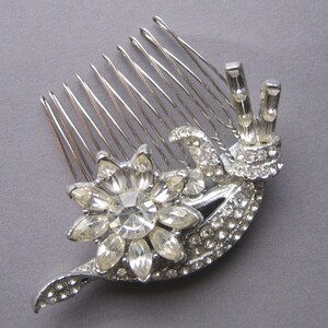 Floral Bridal Hair Comb Vintage Adorned image 1