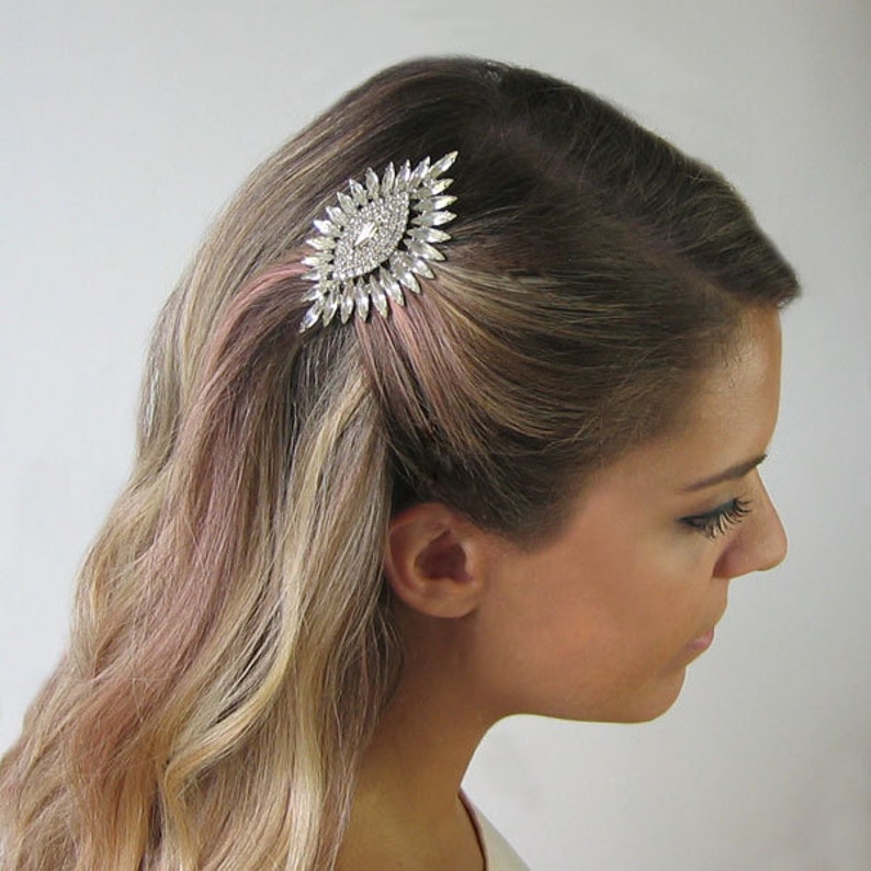 Stunning Crystal Bridal Comb Repurposed Vintage Hair Accessory